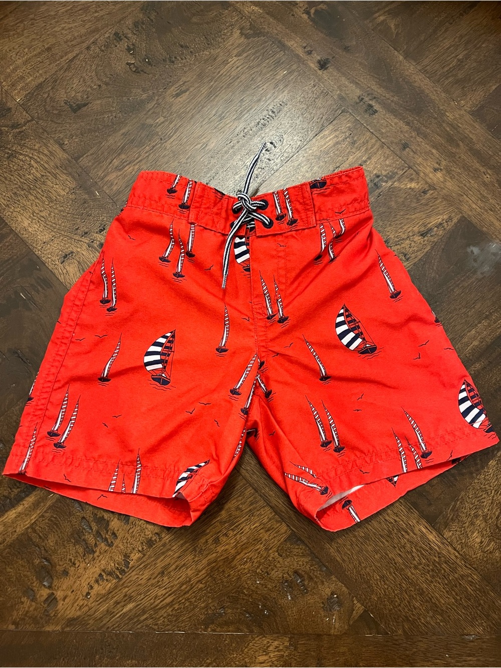 Janie and Jack Baby Red Sailboat Swim Shorts